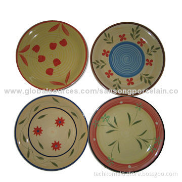 Stoneware hand painted 10.5" plate/dinner setNew